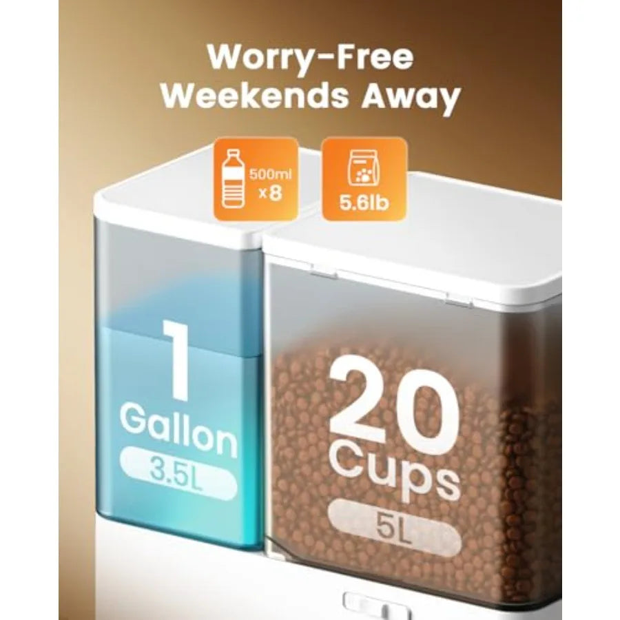 Automatic Cat Feeder and Water Dispenser With LCD Display
