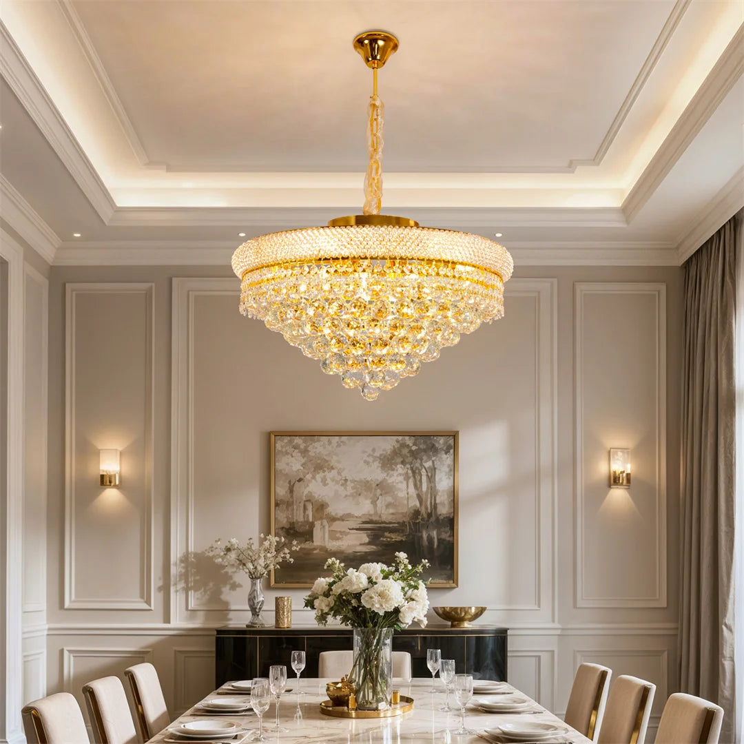 Vrygle Crystal Chandelier Pendant Light With Adjustable Chain Modes