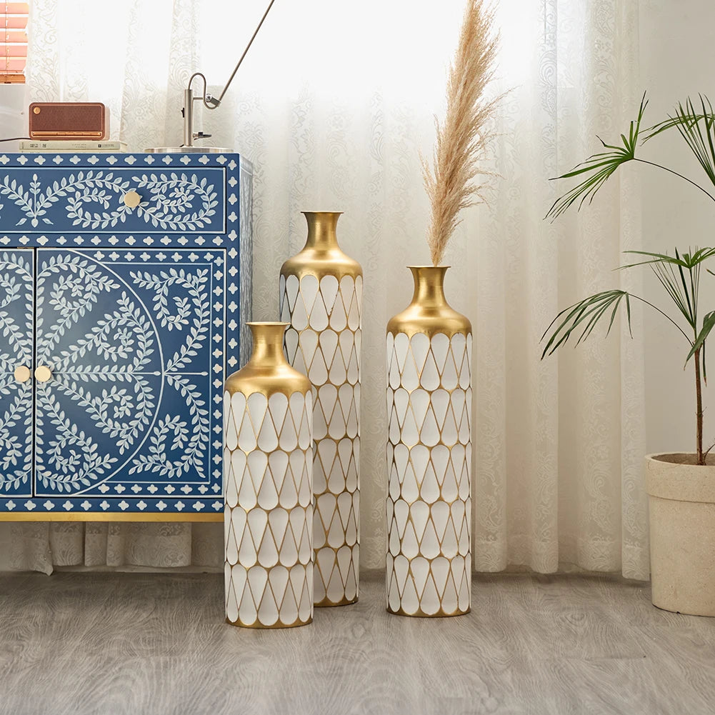 TWISTER.CK Floor Vase Set Modern Metal Decor For Living Rooms