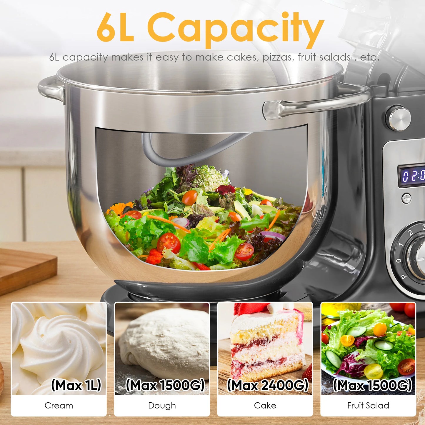 Biolomix Kitchen Stand Mixer With Blender Quiet Motor 6 Speed