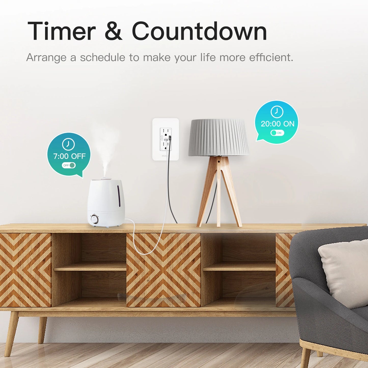MOES WiFi Smart Power Wall Socket Featuring USB Type C
