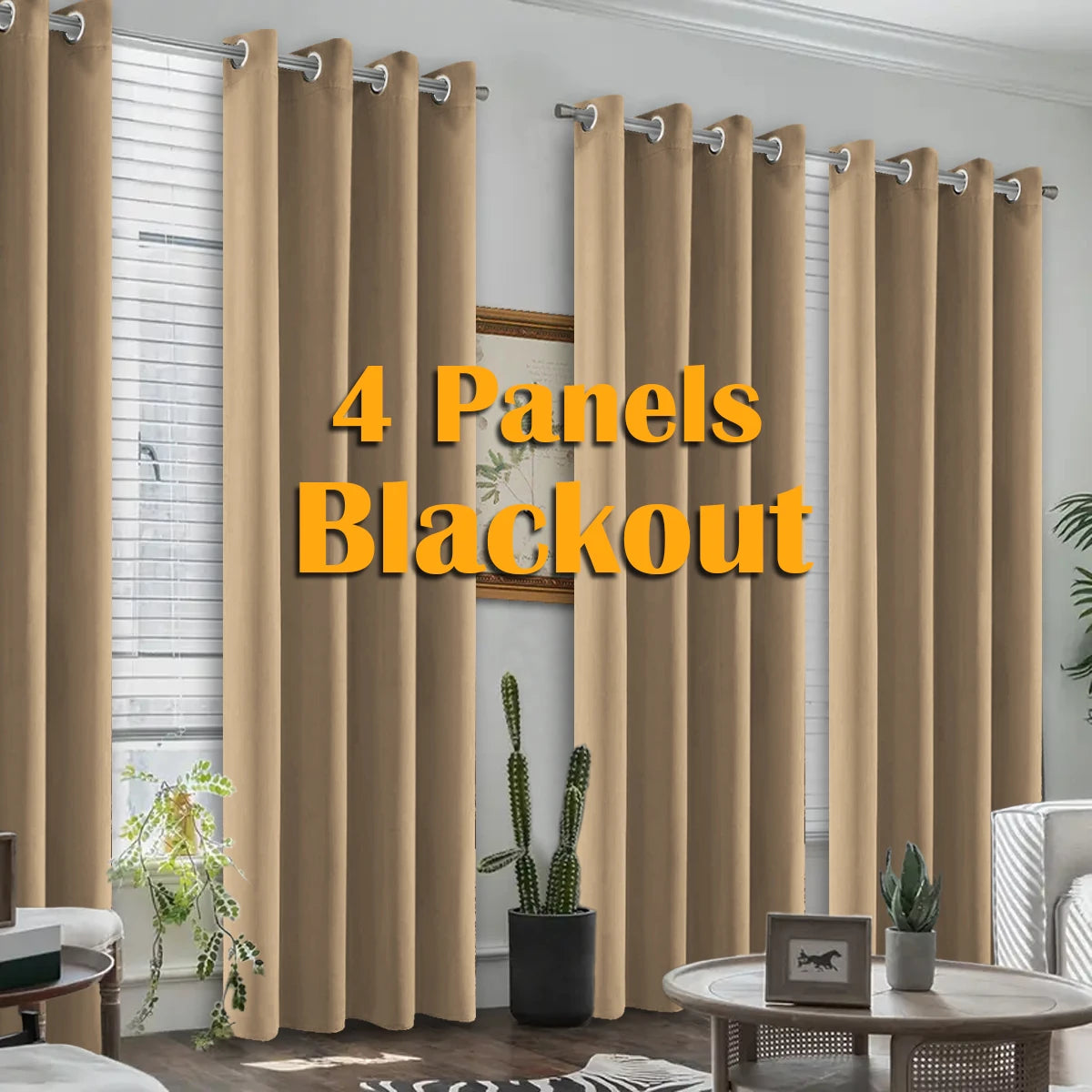 Premium Blackout Grommet Curtains With Heat Insulation And Light Blocking