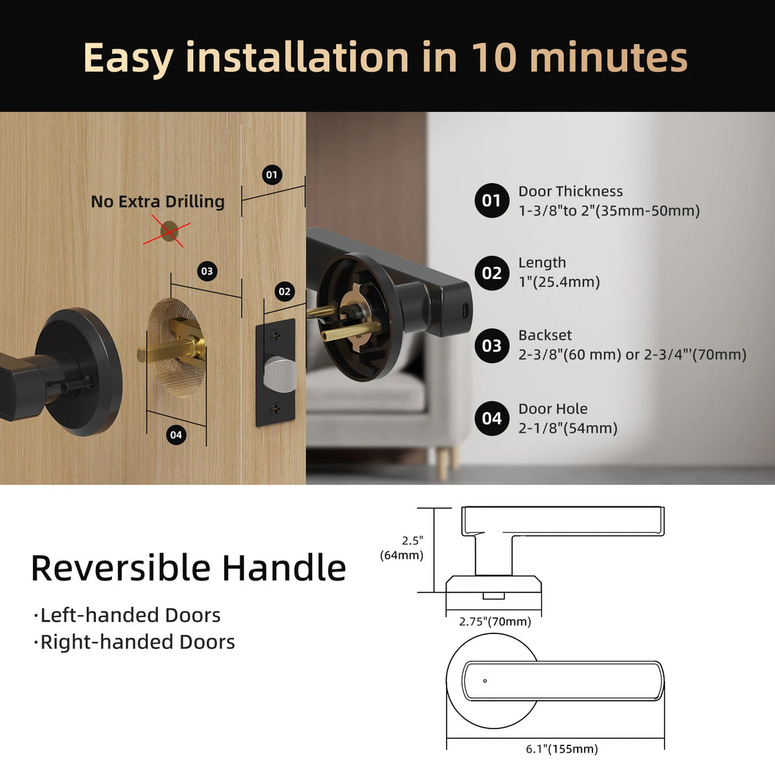 Viladepot Smart Lock With Fingerprint Biometric App Control Keypad