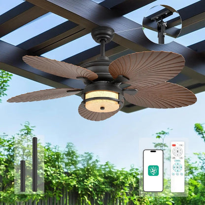 Orison Outdoor Ceiling Fan With Lights Dimmable LED Wet Rated