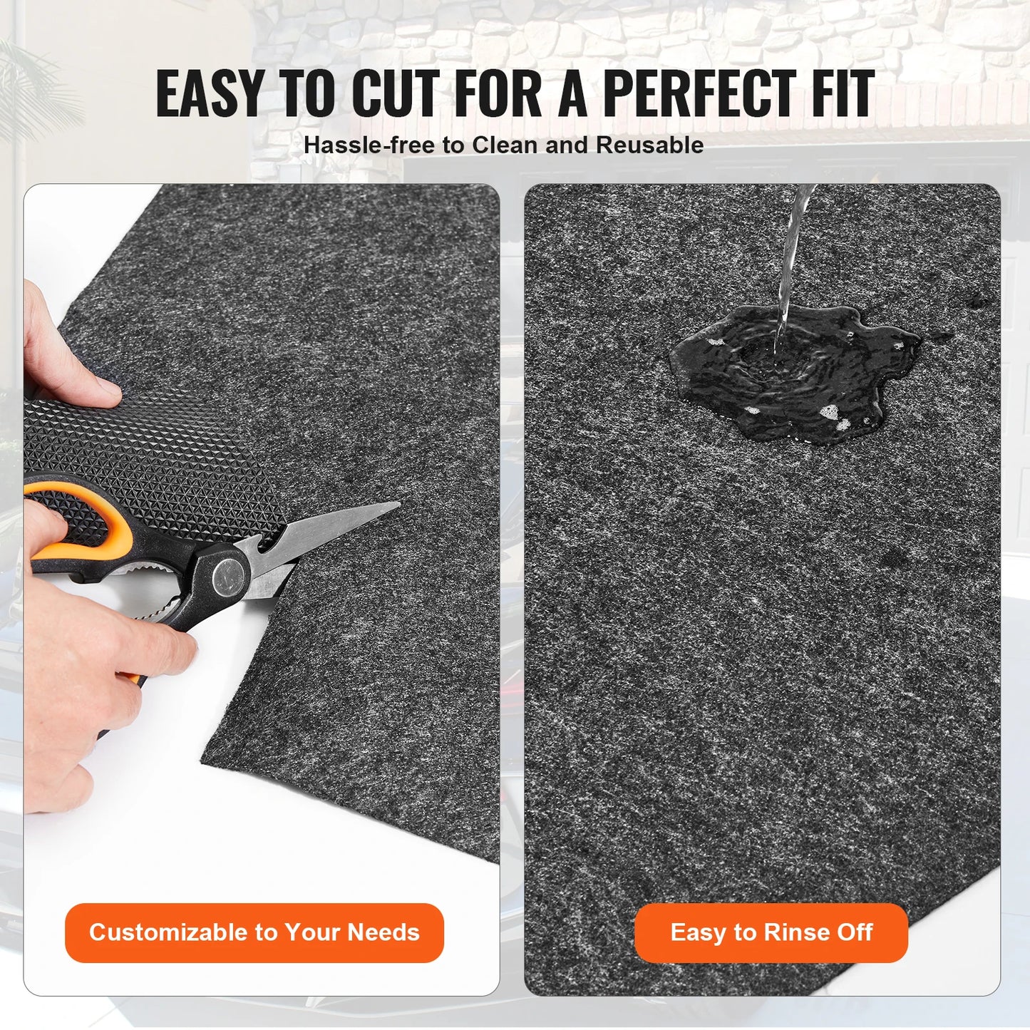 SucceBuy Waterproof Garage Floor Mat Under Car Heavy Duty Containment