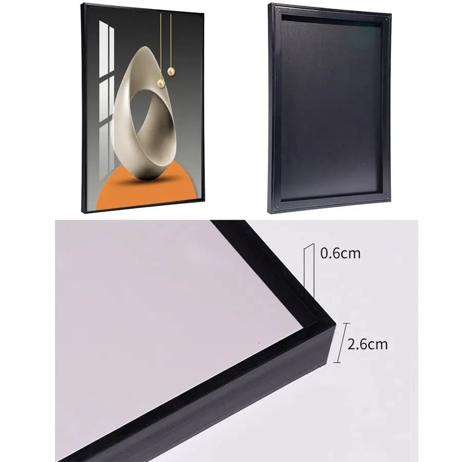 Abstract Modern Framed Wall Art With Shape Pattern