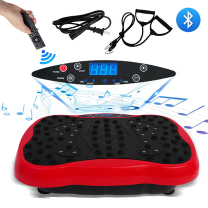 Full-Body Vibration Plate Exercise Machine With Resistance Bands Remote Control