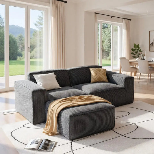 Modular Corduroy L-Shaped Sofa For Living Room Furniture