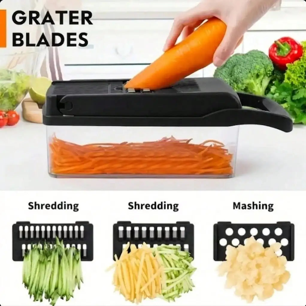 Multi Functional Vegetable Chopper With Eight Stainless Steel Blades