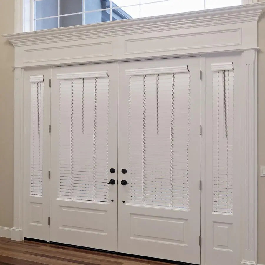 Cordless Sidelight Blinds For Front Door Faux Wood Adjustable Tilt