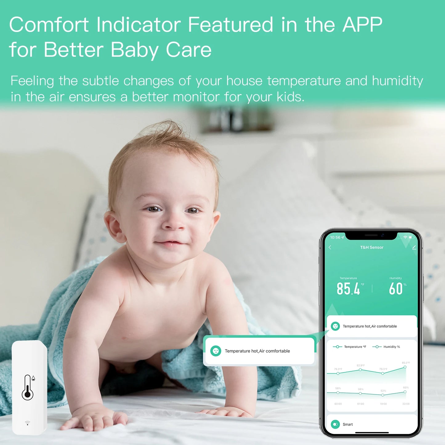 MOES Tuya Smart WiFi Temperature Humidity Sensor Hygrometer Alexa