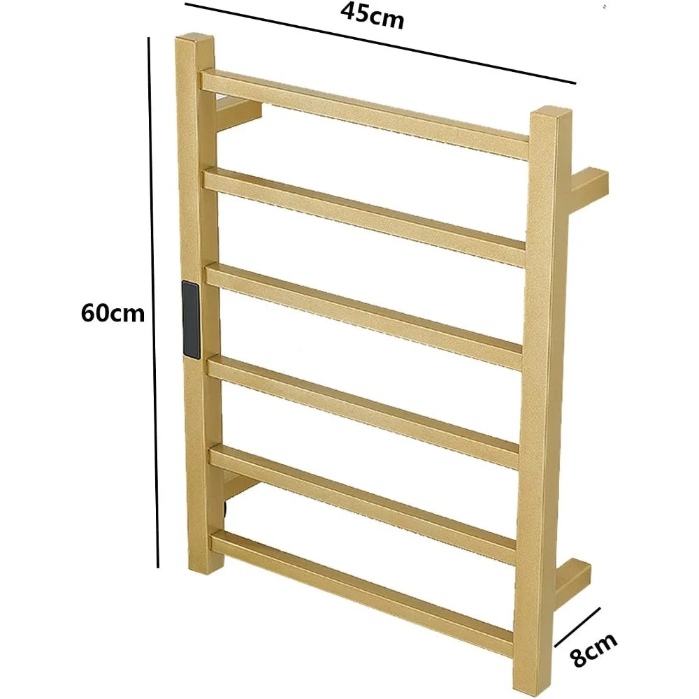 Stainless Steel Wall-Mount Towel Warmer With Six Bars