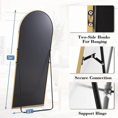 JHK Full Length Mirror With Aluminum Frame Leaning Or Standing