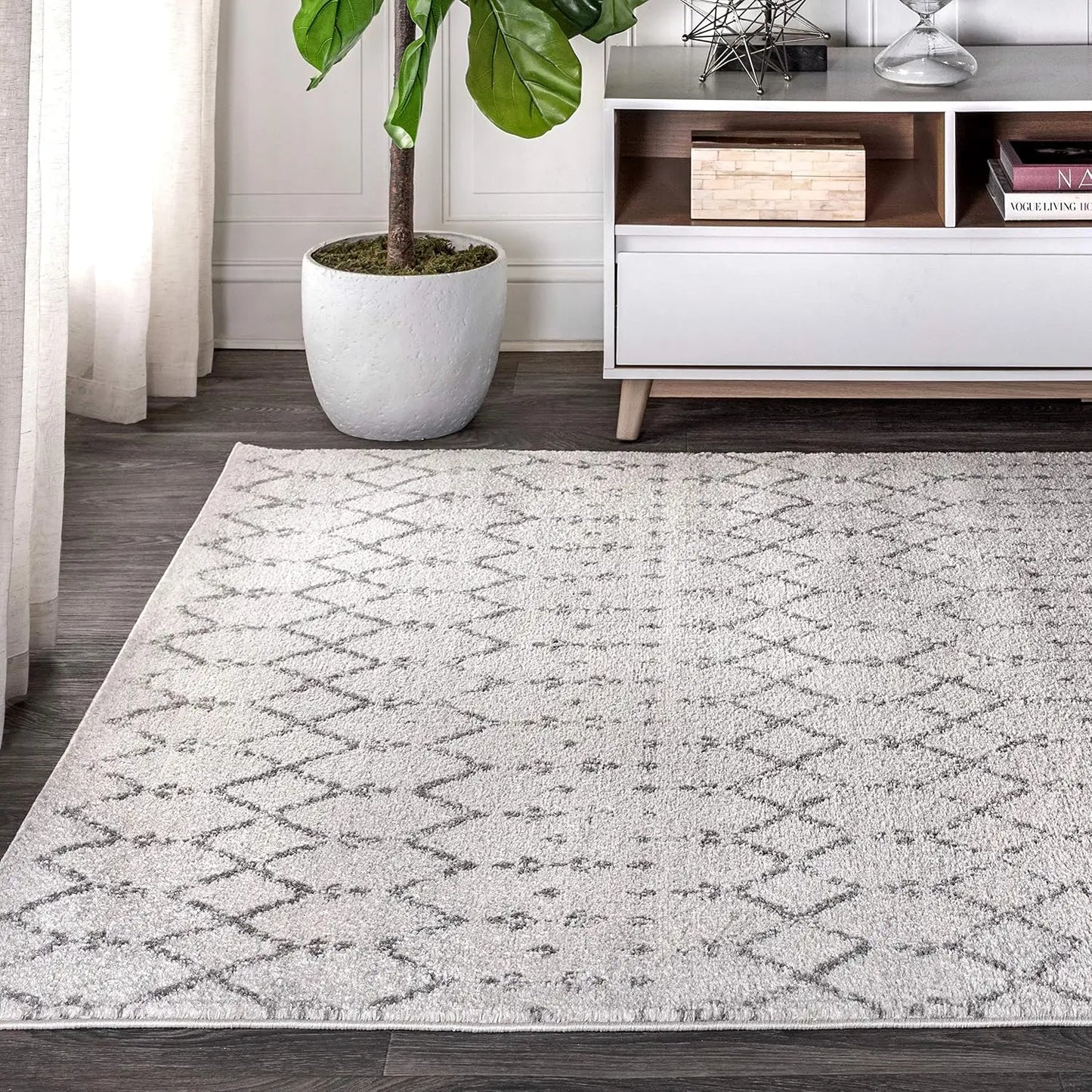Boho Vintage Diamond Area Rug Moroccan Style For Living Room