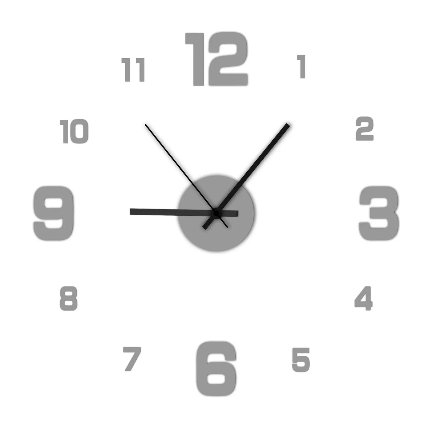 Frameless DIY Wall Clock Wall Decal Silent Living Room Office