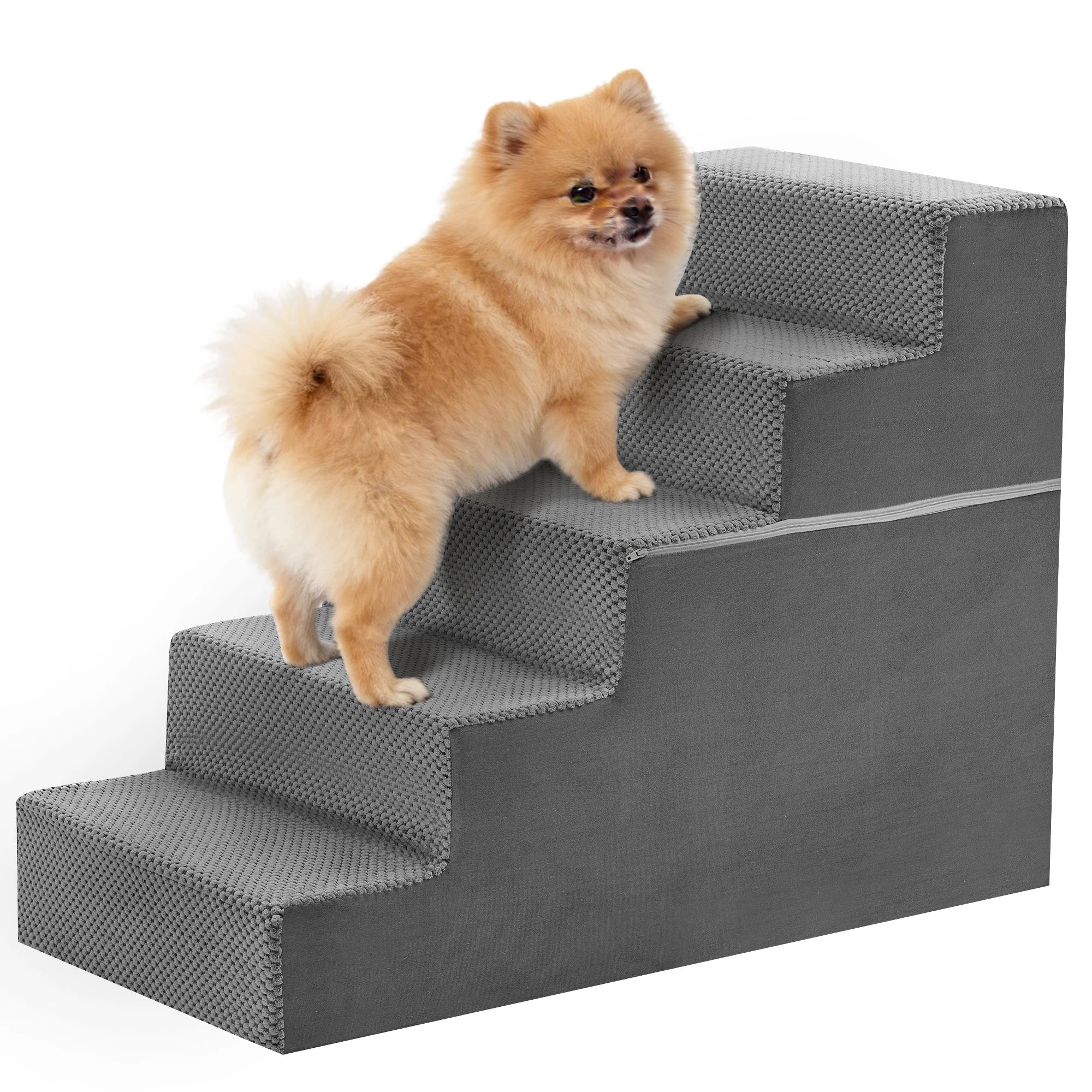Curved Foam Dog Stairs With Non Slip Grip For Pets