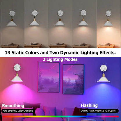 PRTILOUD Set of 2 Battery Operated Wall Sconces with Remote