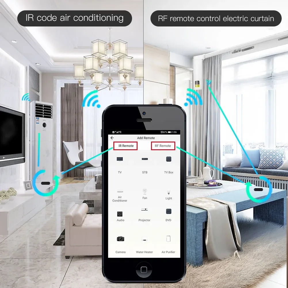WiFi RF IR Universal Remote Controller With Tuya App