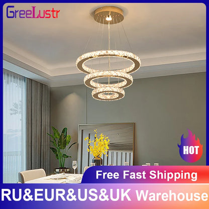Vinilky Crystal Pendant Ceiling Light Fixture Modern Home Decor