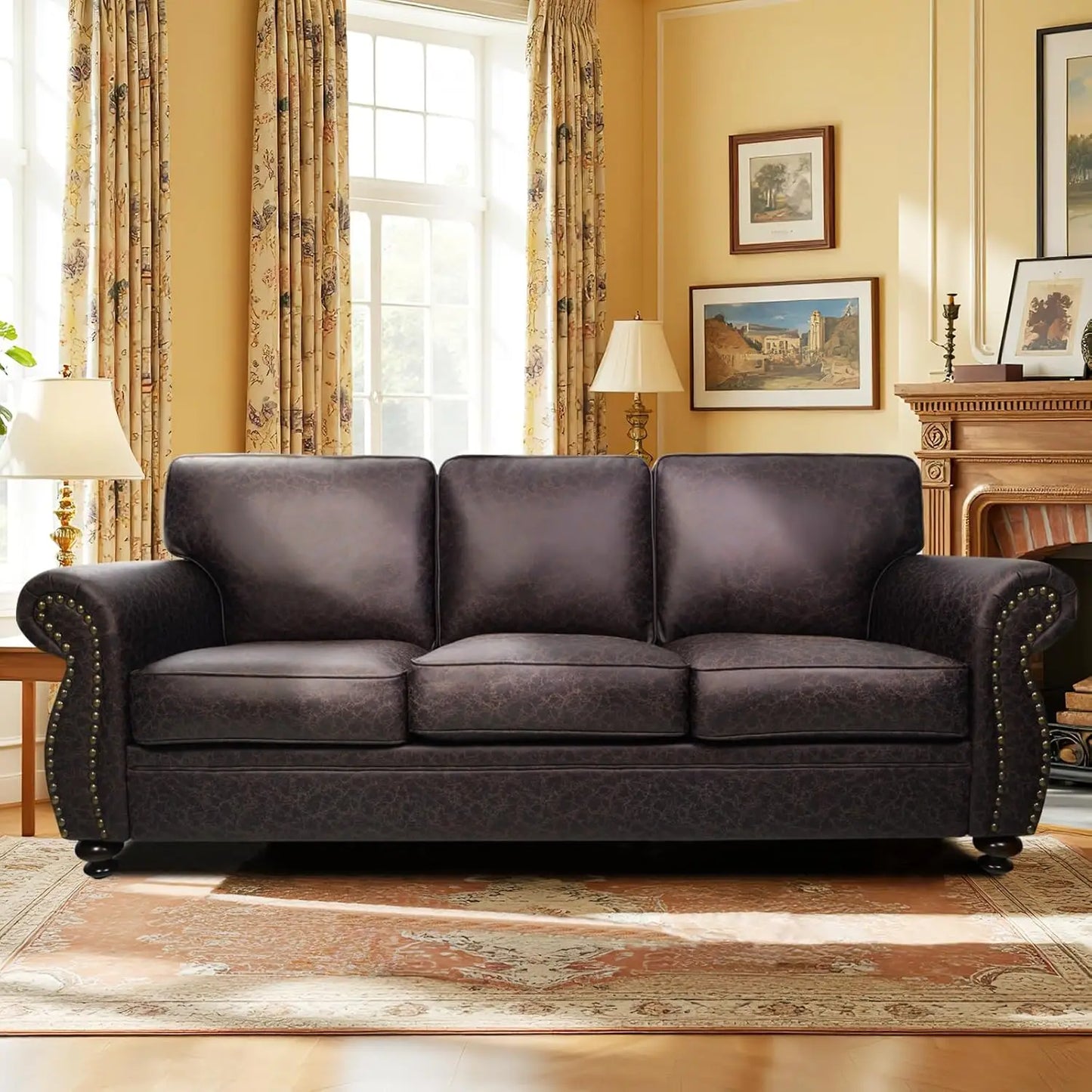 Mid-Century Sofa With Removable Cover And Cushions