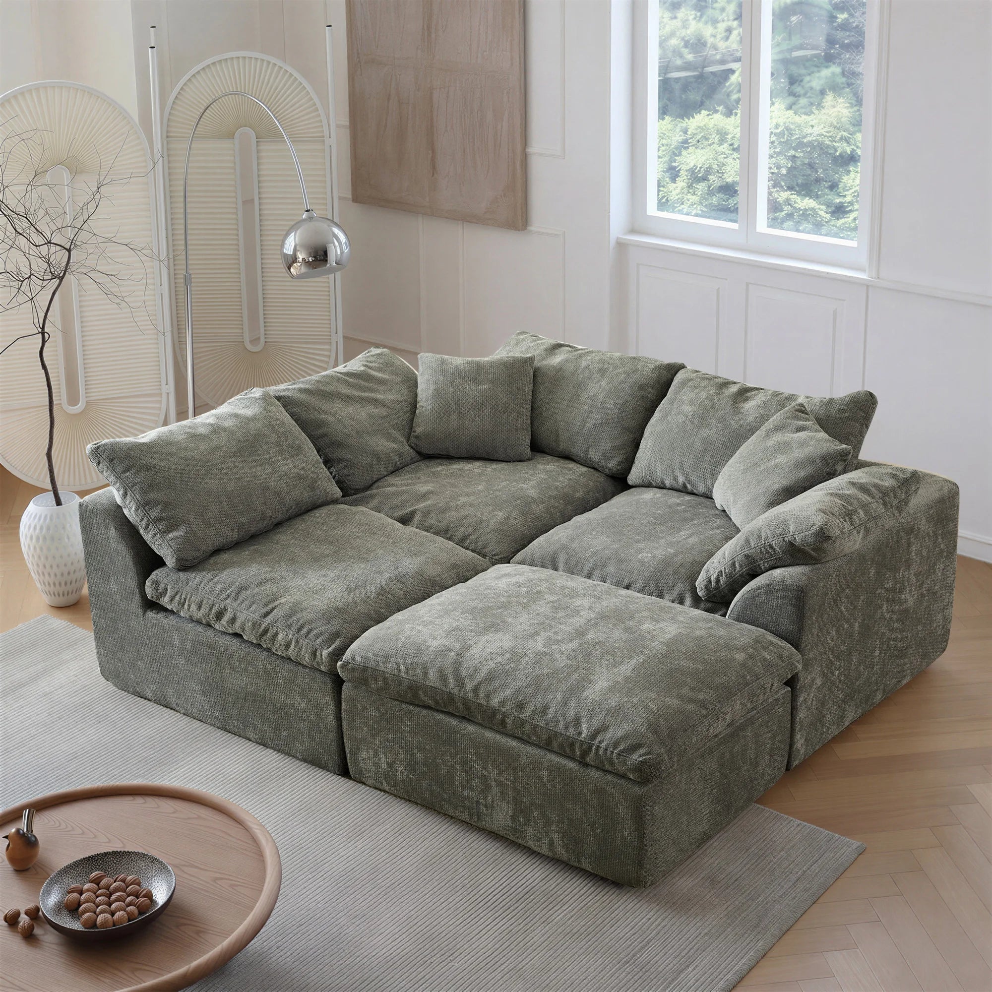 Yeflixvrau Modern Modular Sectional Sofa With Removable Cushions