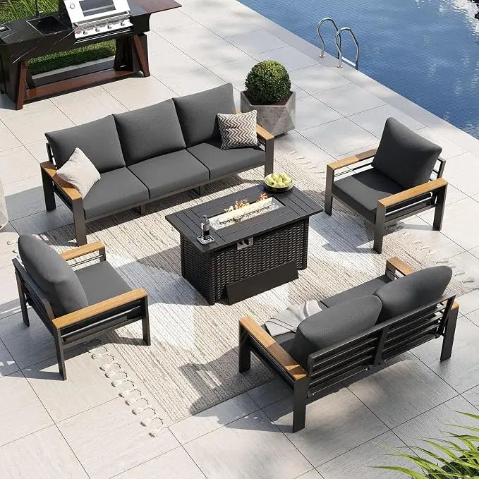 Outdoor Patio Conversation Furniture Set With Coffee Table