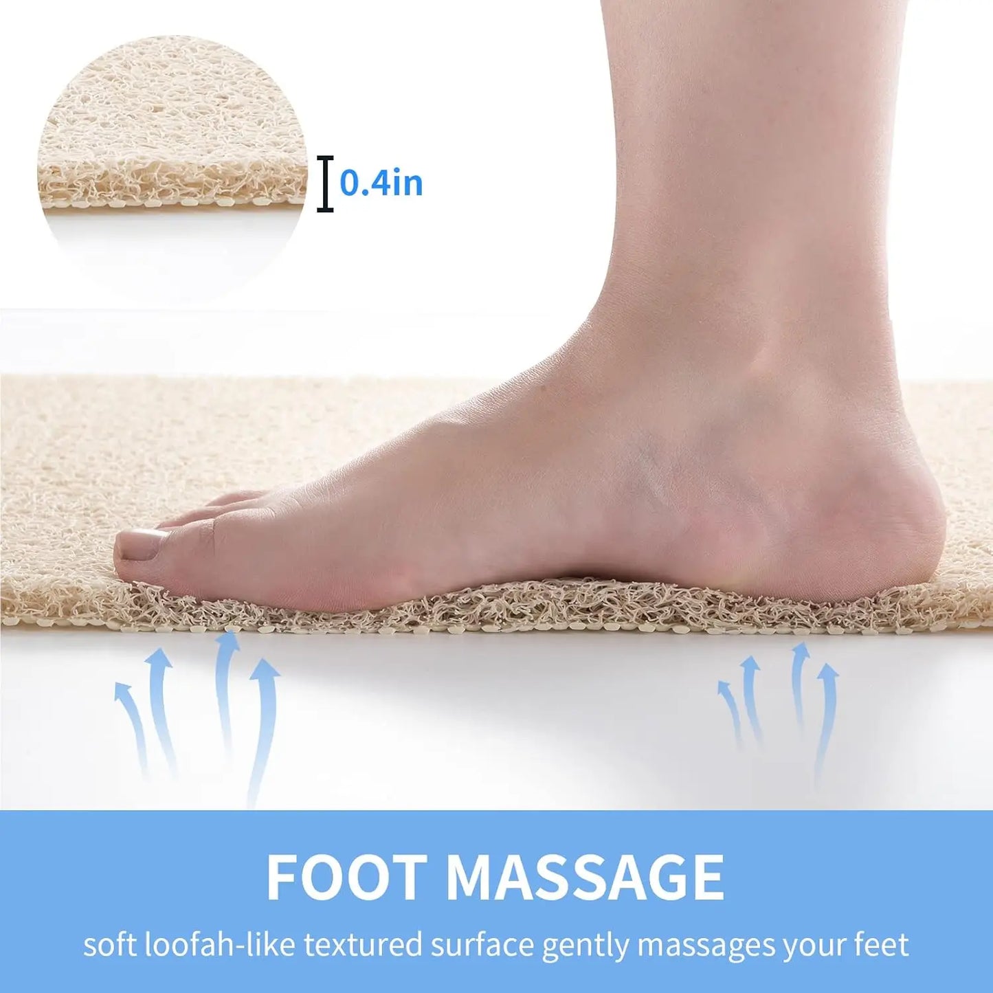 Non Slip Bathtub Mat With Foot Scrubber For Shower