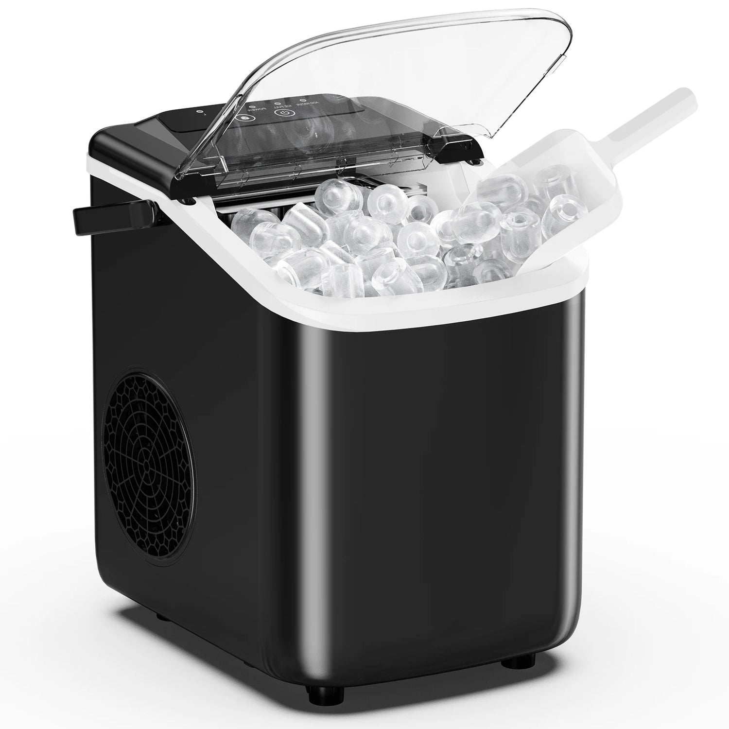 Portable Countertop Ice Maker With Rapid Ice Production And Handle
