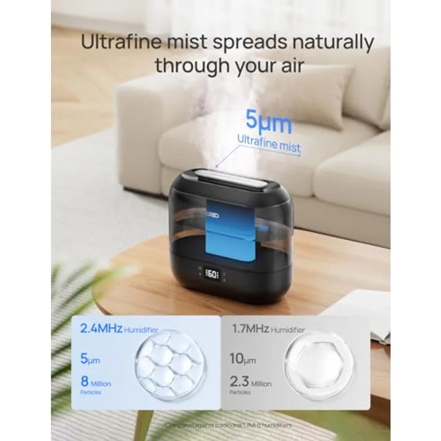 Smart Humidifier For Bedroom Top Fill With Quiet Operation
