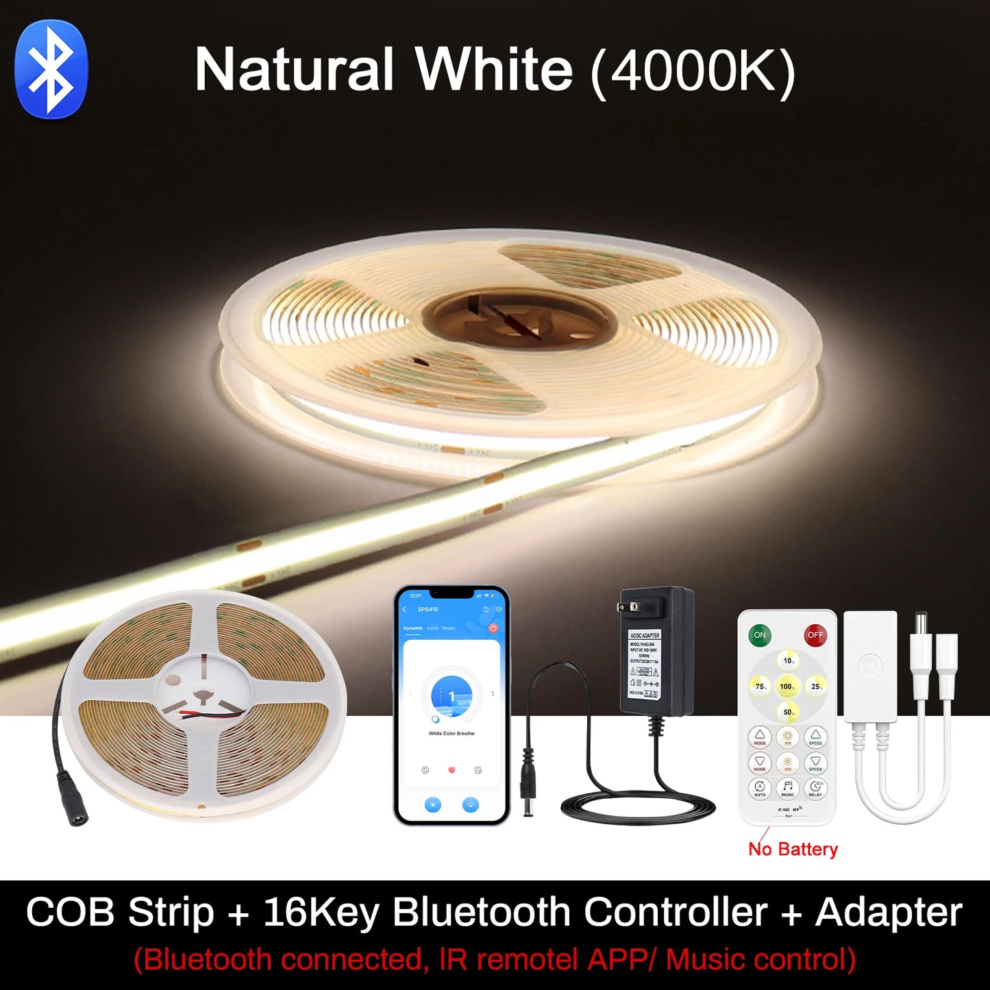 Cooleeon Tuya Smart Life COB LED Strip Light RGB Tape