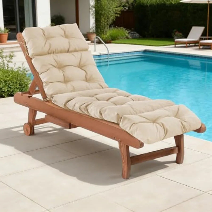 Outdoor Chaise Lounge Cushion Waterproof Fade Resistant For Patio Furniture