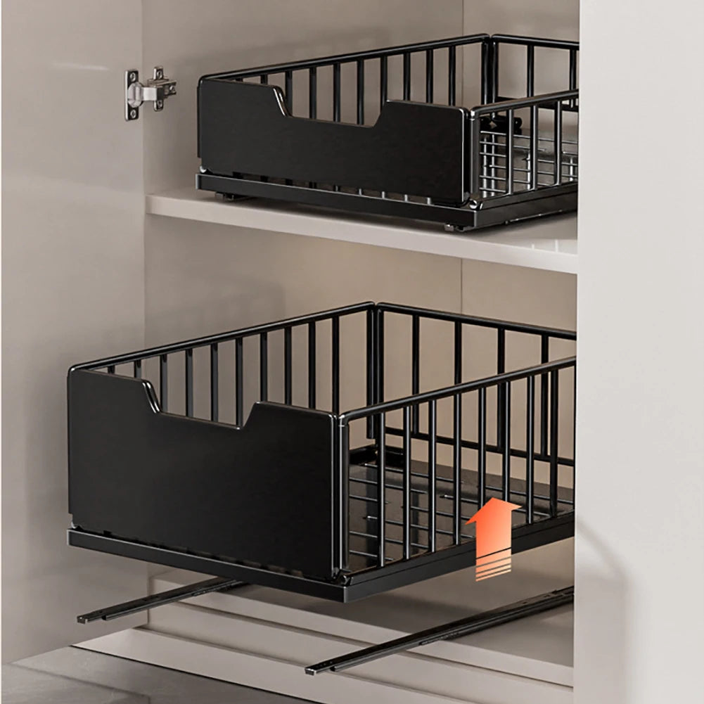 TWISTER.CK Pull Out Cabinet Organizer With Foldable Slide Out Drawers