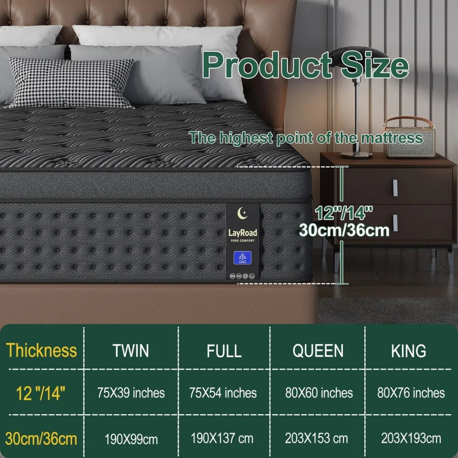 Memory Foam Spring Mattress With Gel And Pocket Springs