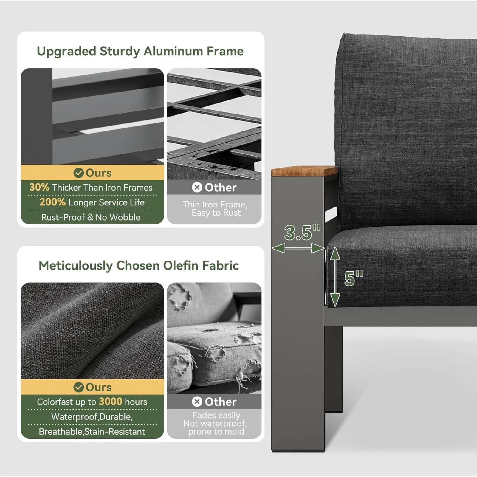 Outdoor Patio Conversation Furniture Set With Coffee Table