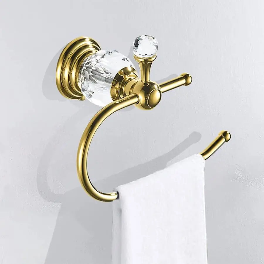 Crystal Towel Ring Toilet Paper Holder Wall Mounted