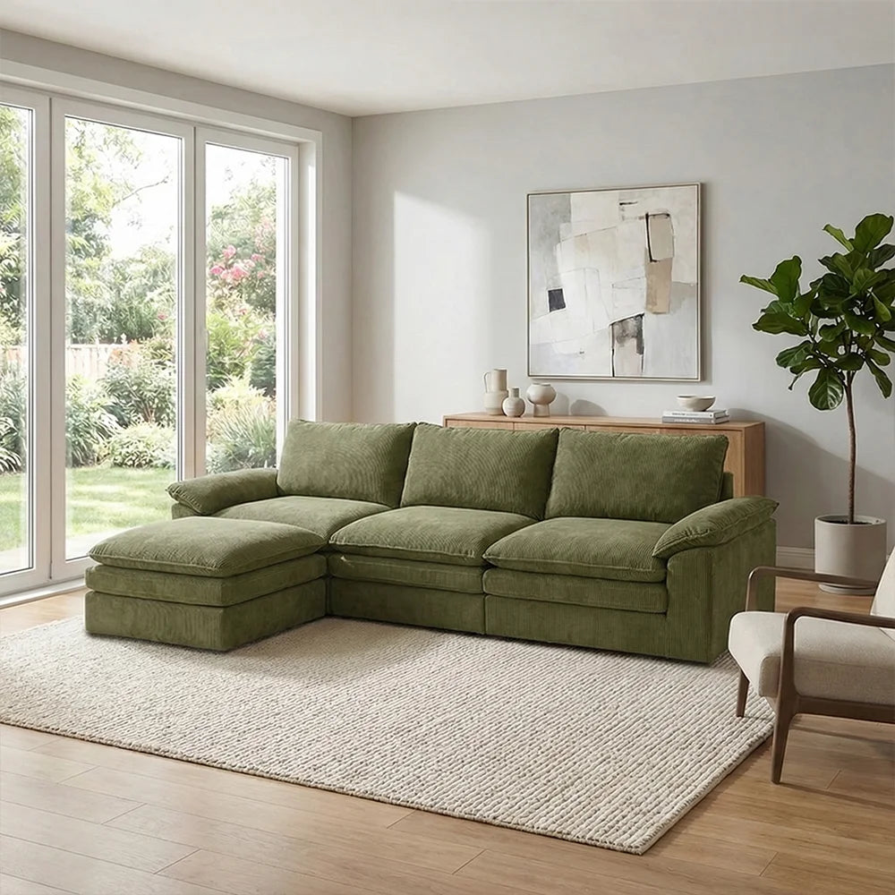 YQzyphyna Modern Cloud Modular L Shape Sofa Set With Pillows