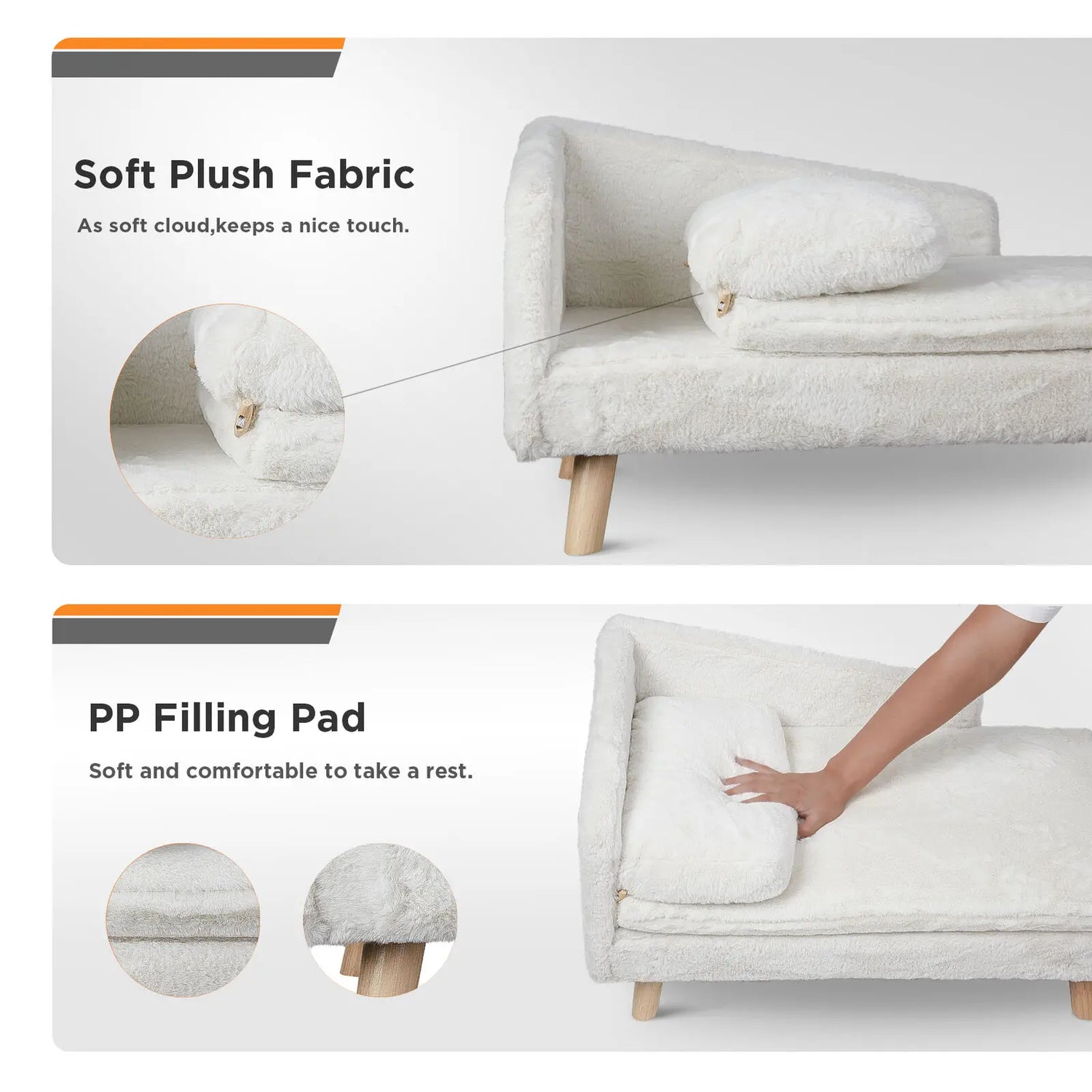 Elevated Pet Bed With Solid Wood Legs For Indoor Pets
