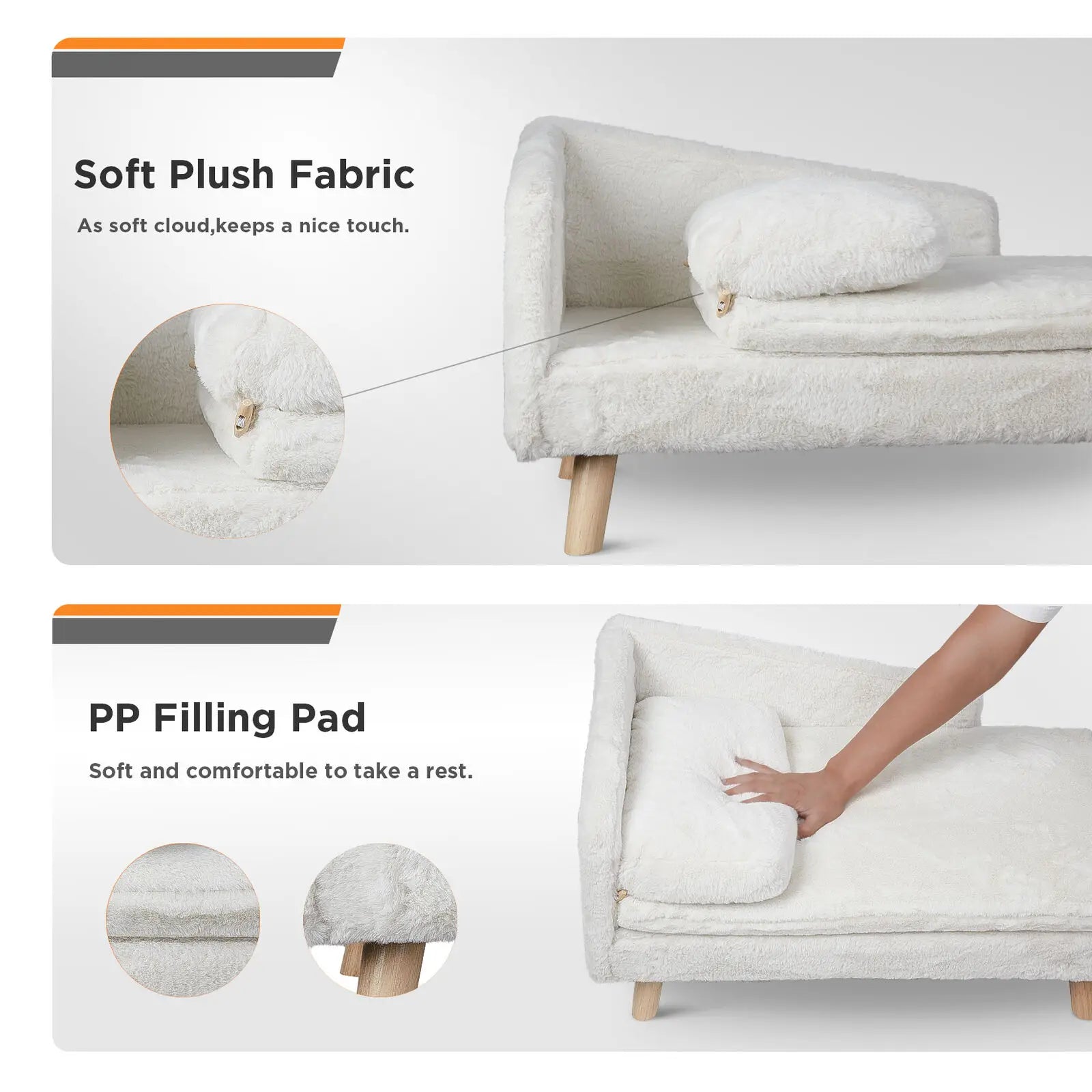 Elevated Pet Bed With Solid Wood Legs For Indoor Pets
