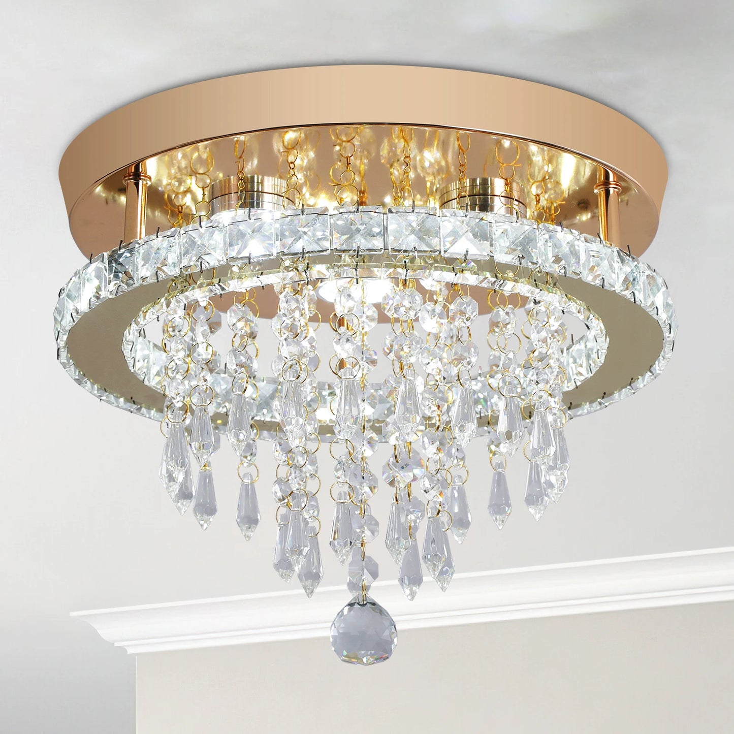 GreeLustr Luxury Crystal Chandelier Modern LED Ceiling Light