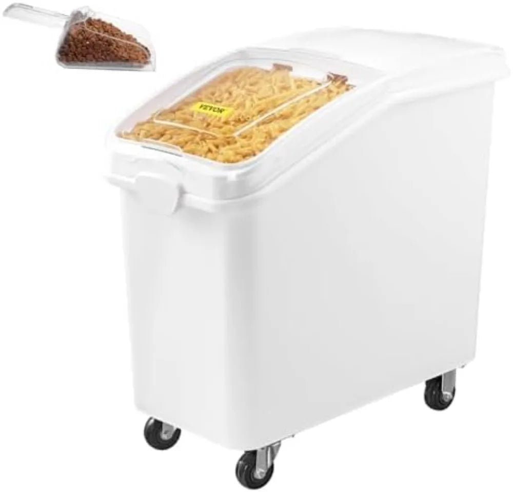 Kitchen Ingredient Storage Bin With Wheels And Sliding Lid 3 Piece Set