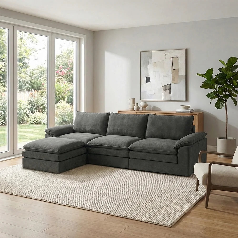 YQzyphyna Modern Cloud Modular L Shape Sofa Set With Pillows