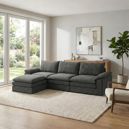 YQzyphyna Modern Cloud Modular L Shape Sofa Set With Pillows