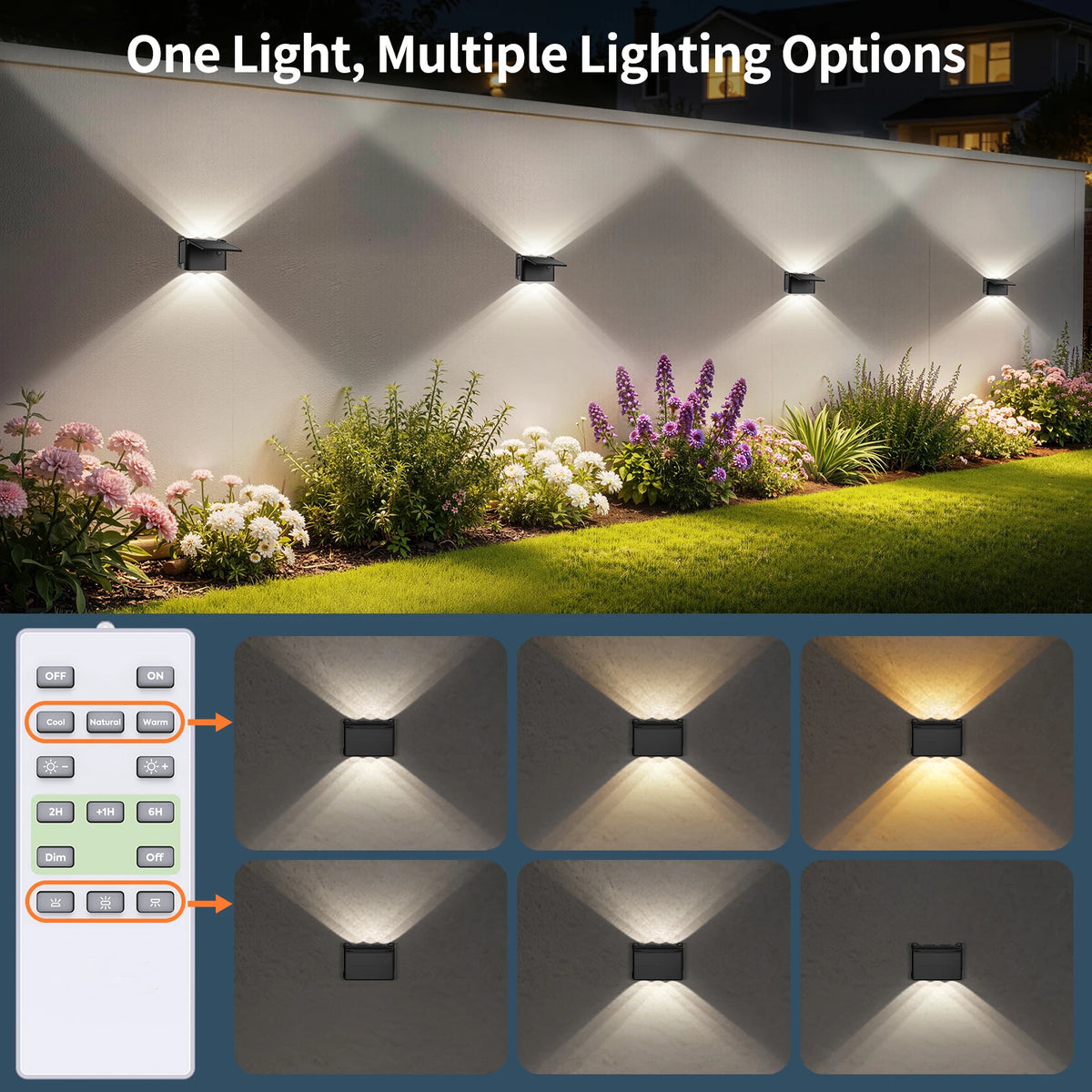 Intelamp Solar LED Wall Lights Outdoor Garden Lamp