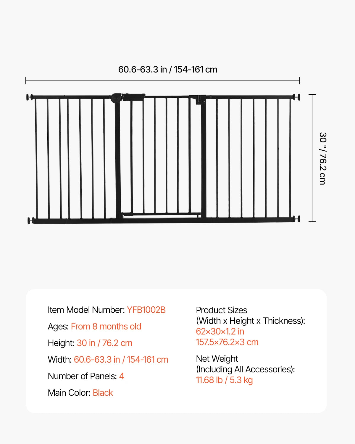 SucceBuy Walk Through Baby And Dog Gate For Home Safety