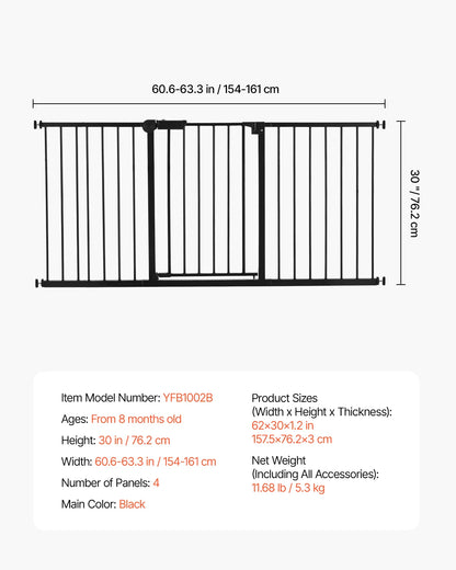 SucceBuy Walk Through Baby And Dog Gate For Home Safety
