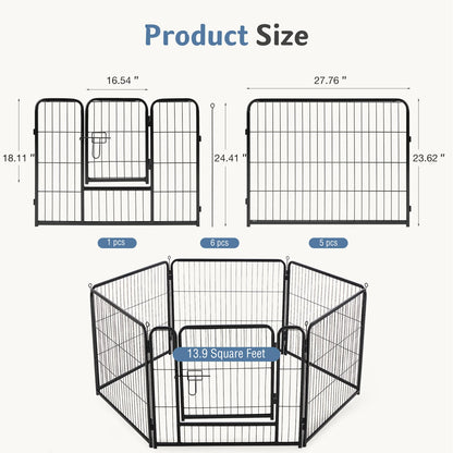 JHK Metal Dog Playpen Fence For Indoor Outdoor Use