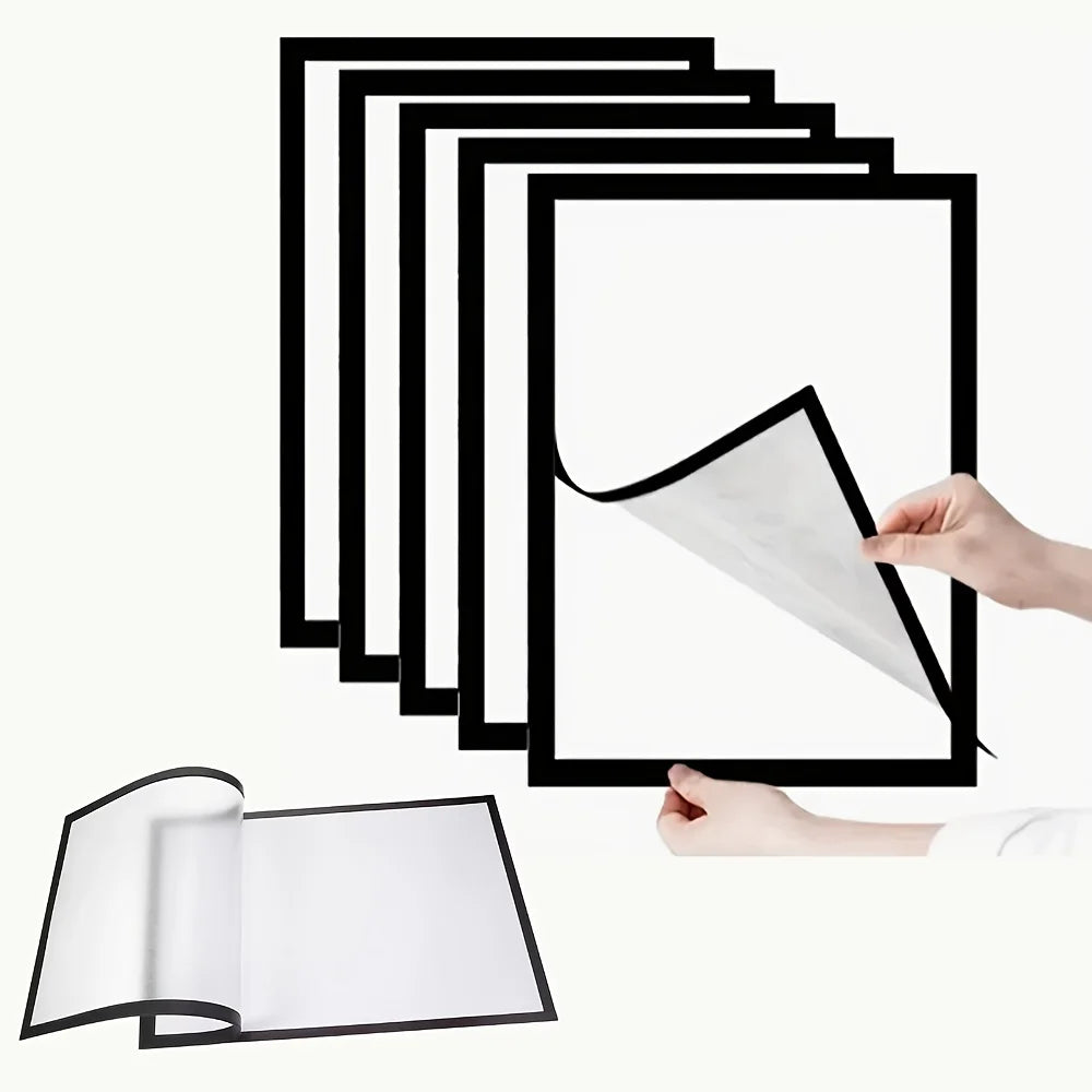 3Pcs Magnetic Wall Frame Set Self Adhesive Photos Notes