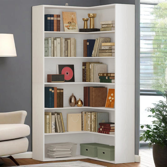 ANCTOR Corner Bookshelf With Baffles Six Tier Etagere