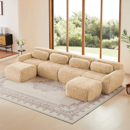 Comfortable U Shaped Modular Sofa With Ergonomic Boneless Design