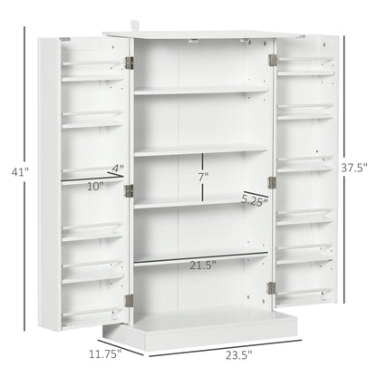 Homcom Freestanding Kitchen Pantry Cabinet With Double Doors
